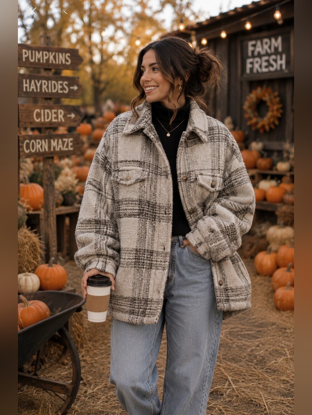 Banana Republic Plaid Shacket Jacket Wool Blend Button Front NWT Small